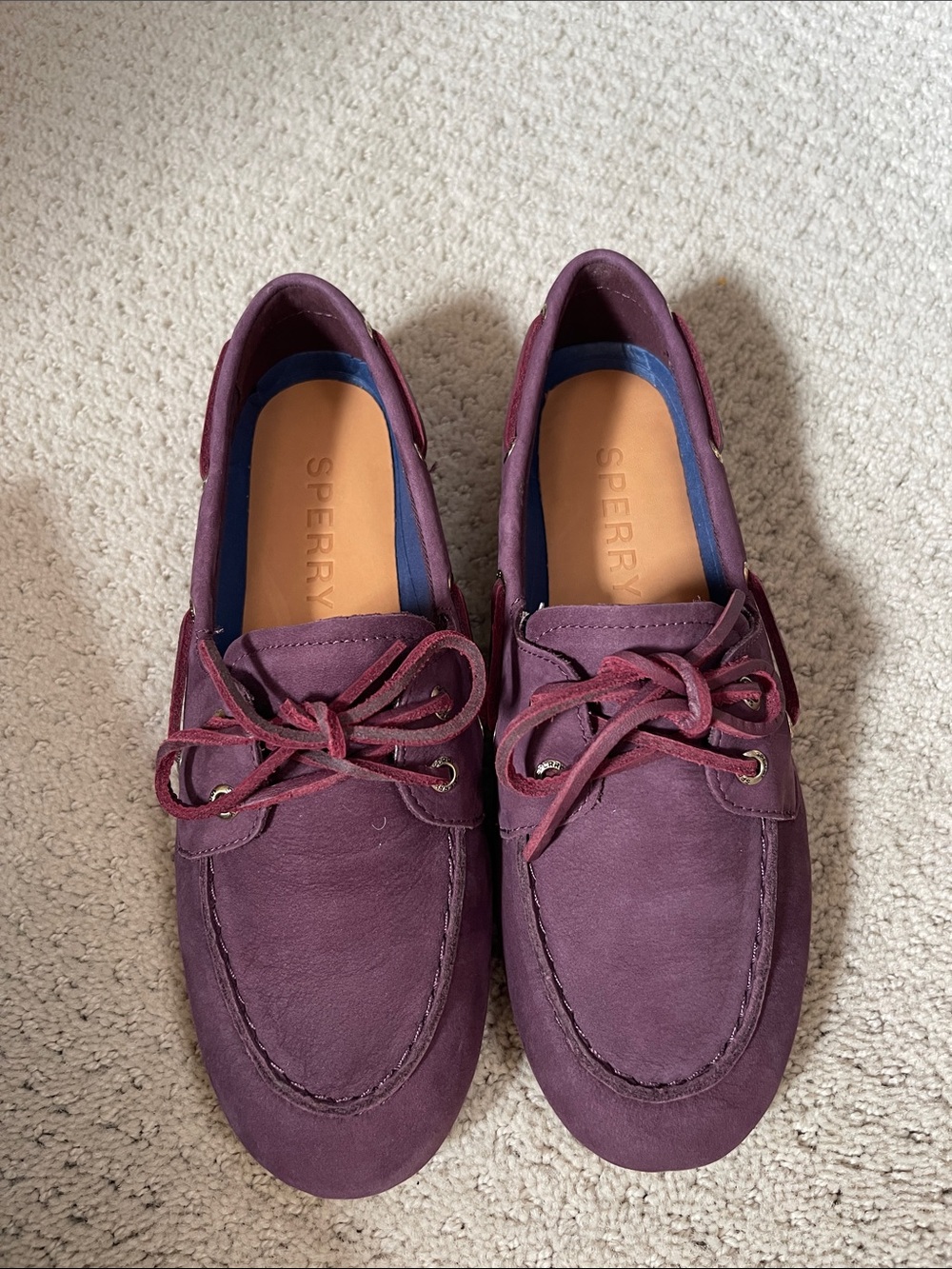 Sperry Plum Suede Boat Shoes
